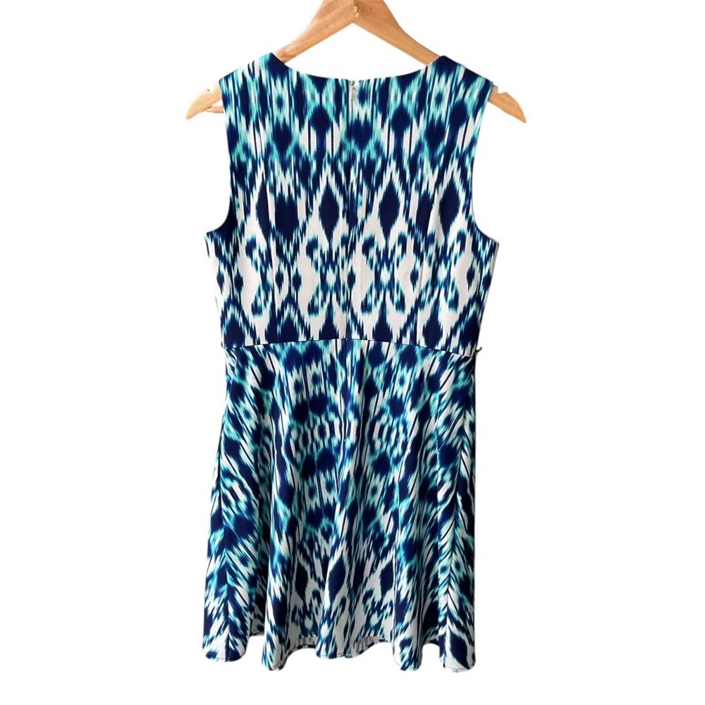 ab Studio Dress Blue Teal Preppy Cocktail Business Casual consign Size Medium - Picture 2 of 6